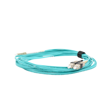 Jumper de Fibra Óptica Multimodo 50/125 XGLO OM3, LC-SC Duplex, OFNR, Color Aqua, 5 Metros (16.40 Pies)