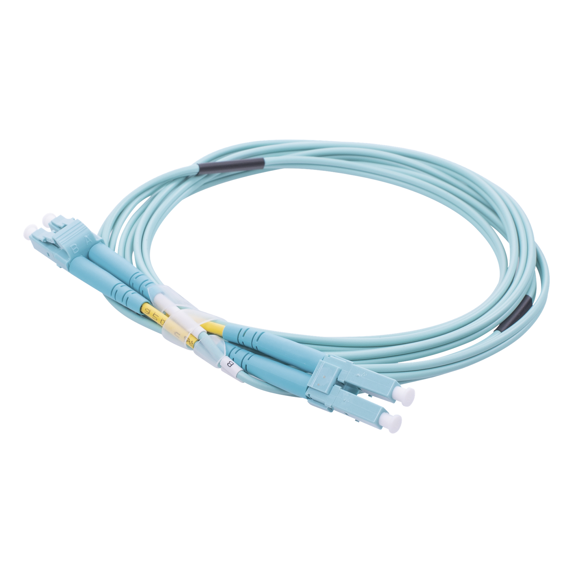 Jumper de Fibra Óptica Multimodo OM3 50/125 LC-LC OFNR (Riser), 2.0 mm, Dúplex, Aqua, 2 Metros (6.56 Pies) — LINKEDPRO BY EPCOM · SKU LP-FOM3-LCLC-R02