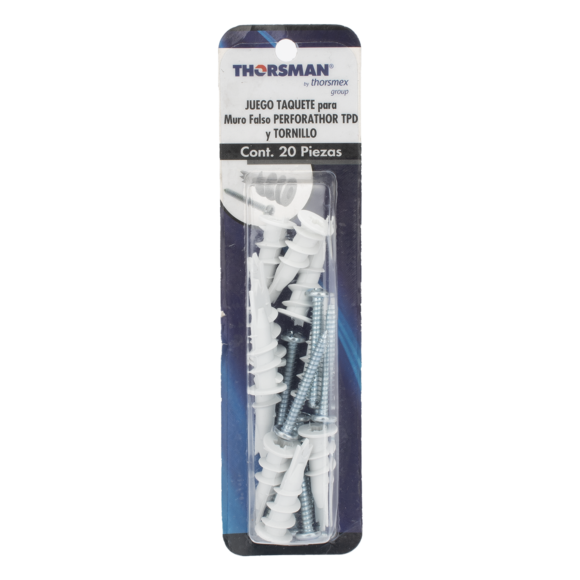 Kit de 10 taquetes autoperforables y 10 tornillos 10mm x 1 1/2" (1301-05002)