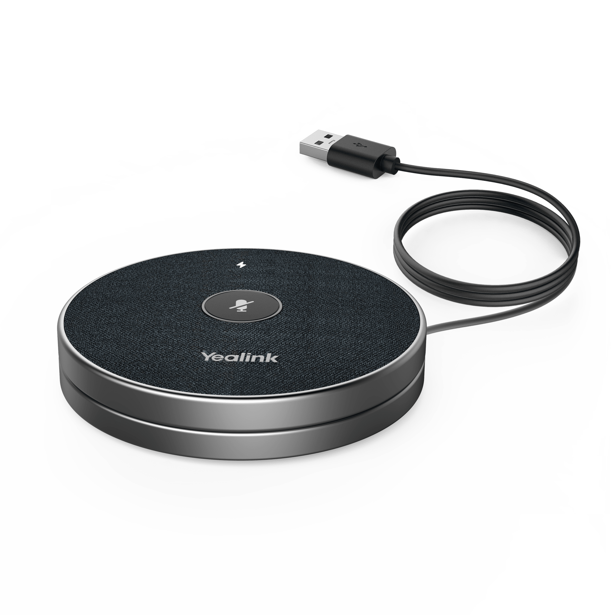 Micrófono inalámbrico 360° VCM36W-PACKAGE de Yealink para videoconferencias, con amplio alcance y cancelación de ruido.