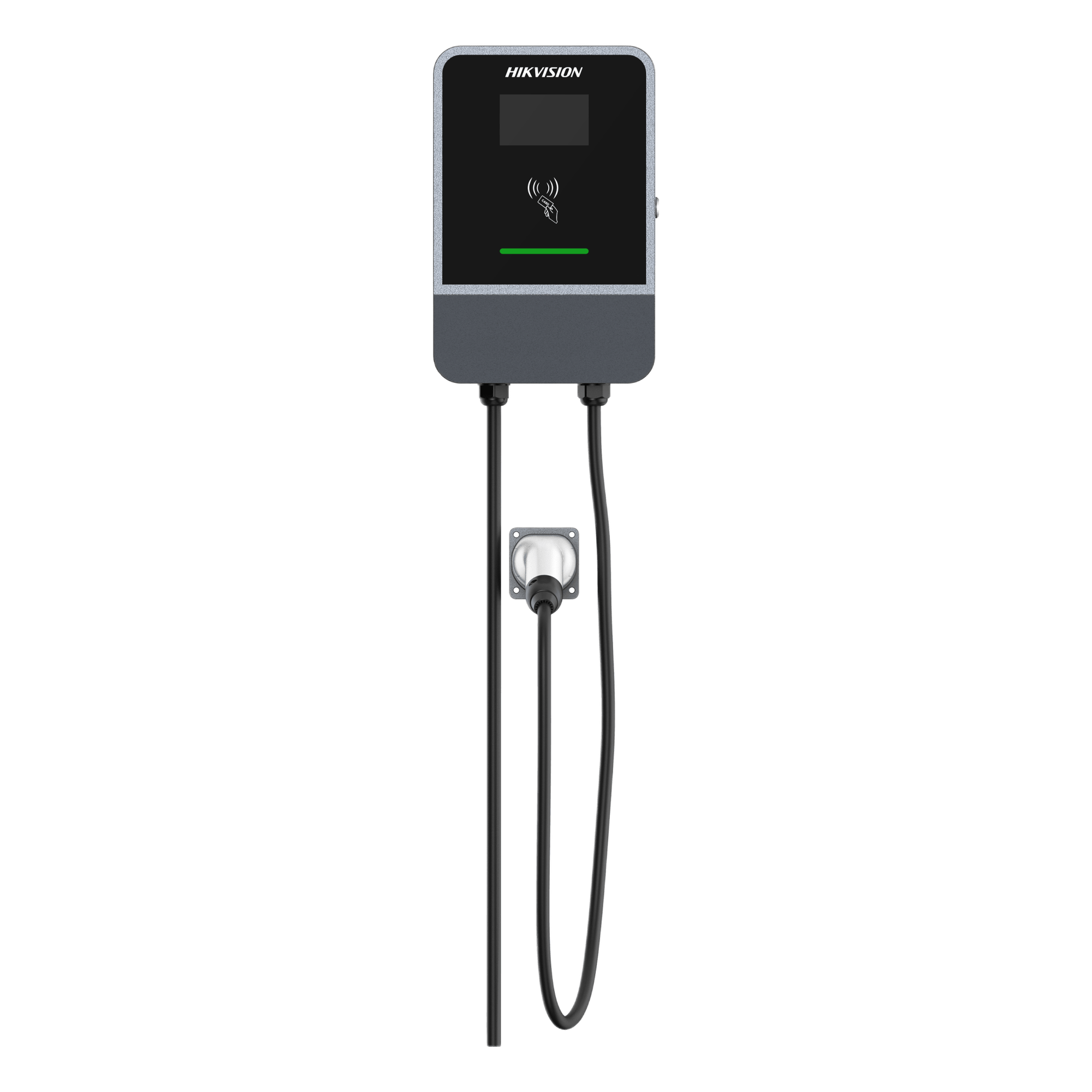 Estación de Carga para Vehículos Eléctricos / 32 A / 7 kW / Conector Tipo 2 (IEC 62196) / 230 V Monofásico / Pantalla LCD 4.3 in / Cable 5 m / Plug and Play / APP Móvil / RFID / IP55 e IK10 — HIKVISION · SKU DS-TMP102-A1(H1)(7KW)(5M)(EU)