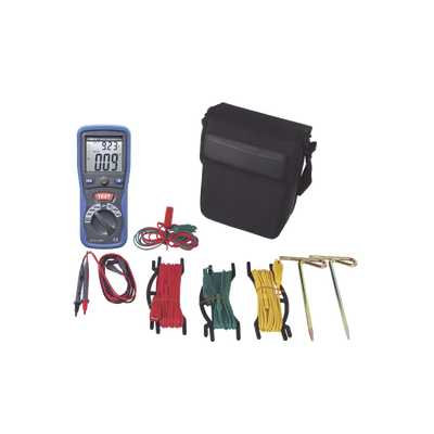 KIT de Medidor de Resistencia a Tierra Digital ( Terrómetro ), a 3 hilos CAT III / 1000 V.