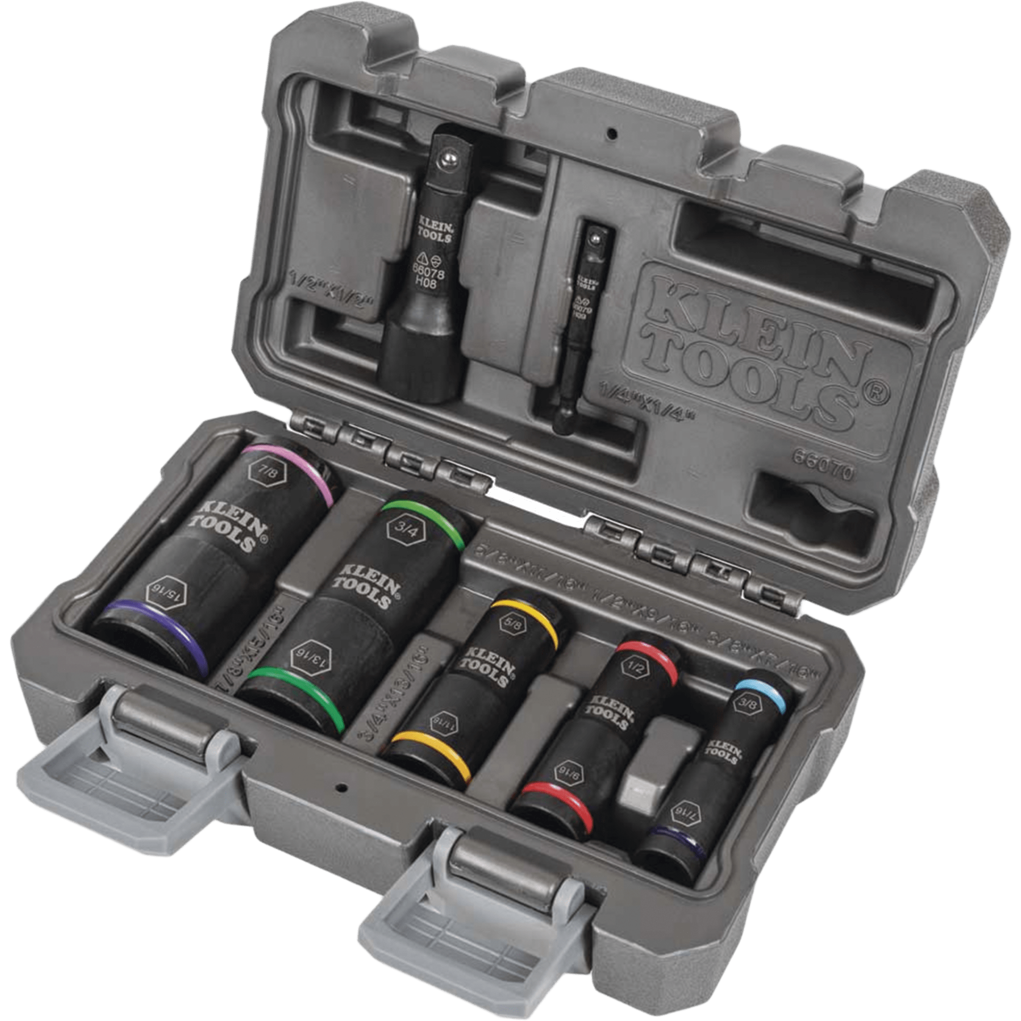 Juego de Dados de Impacto de 7 piezas, Medidas: 3/8 x 7/16'', 1/2 x 9/16'', 5/8 x 11/16'', 3/4 x 13/16'', y 7/8 x 15/16''