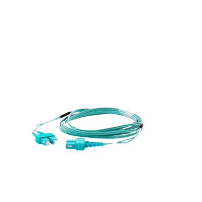 Jumper de Fibra Óptica Multimodo OM3 50/125 SC-SC OFNR (Riser), 2.0 mm, Dúplex, Aqua, 3 Metros (9.84 Pies)