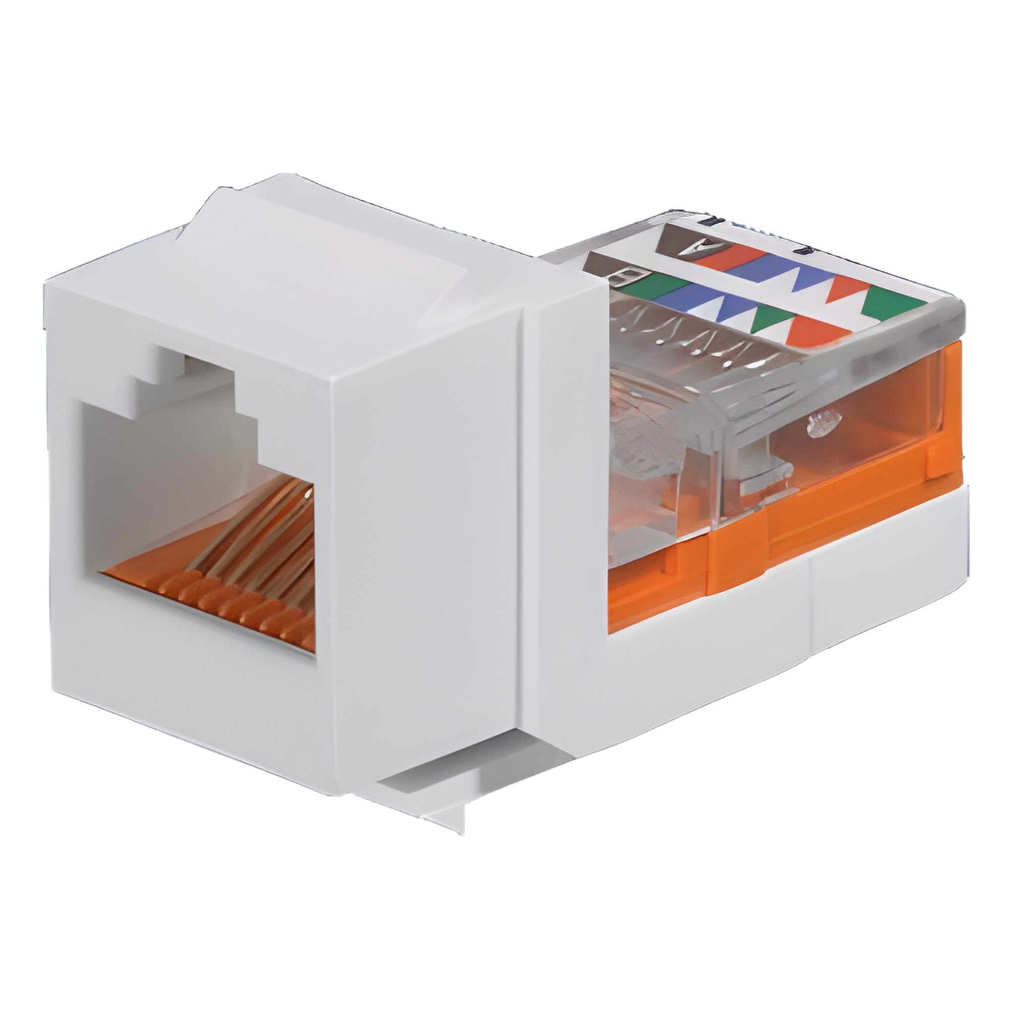 Conector Jack Estilo Leadframe, Tipo Keystone, Categoría 5e, de 8 Posiciones y 8 Cables, Color Blanco — PANDUIT · SKU NK5E88MWHY