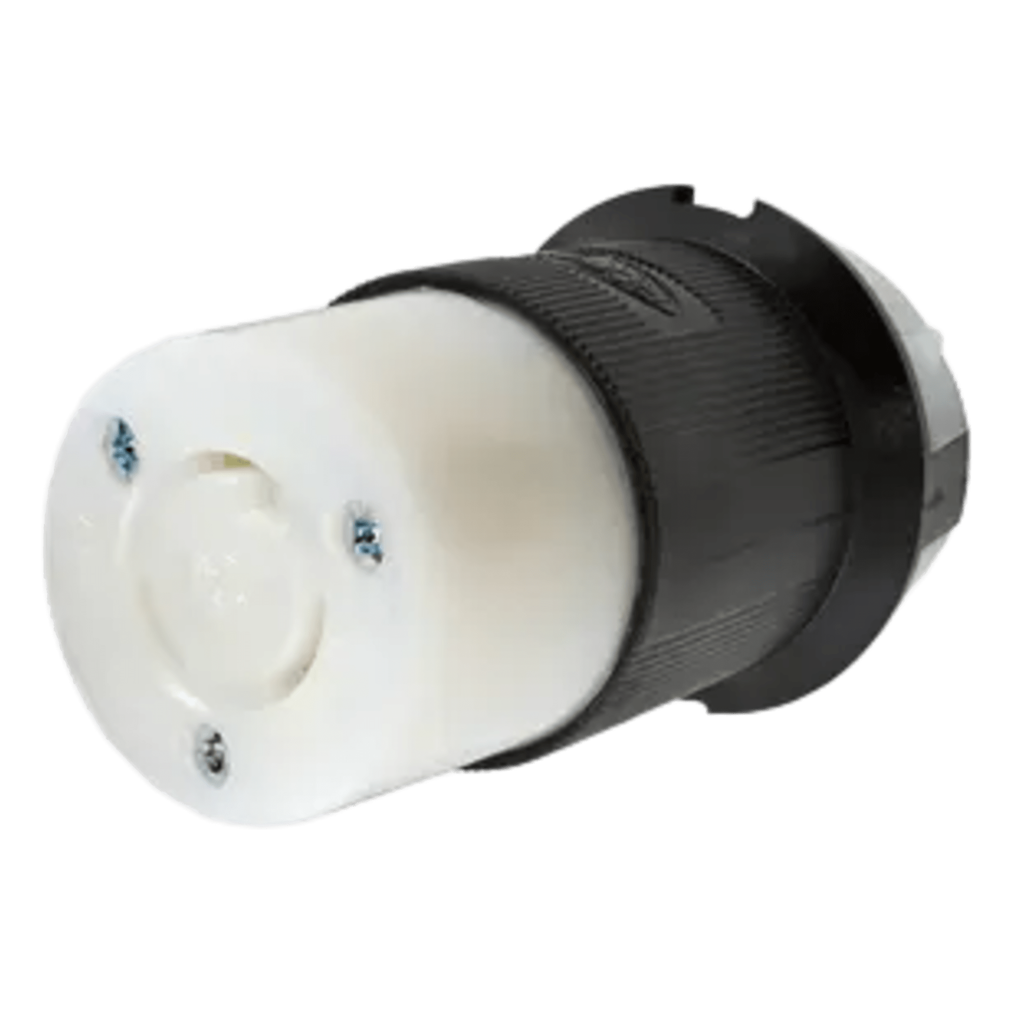 Conector Industrial con Bloqueo de Media Vuelta / 20 A 250 V CA / 2 Polos 3 Hilos / Color Blanco y Negro / Nema L6-20R.  — HUBBELL · SKU HUB-HBL-2323