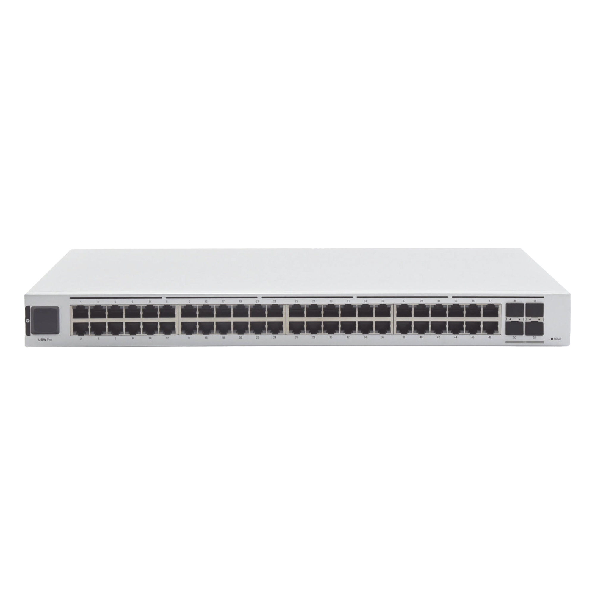 UniFi Switch USW-Pro-48, Capa 3 de 48 puertos Gigabit RJ-45 + 4 puertos 1/10G SFP+, pantalla informativa