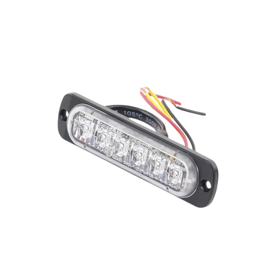 Luz Auxiliar de 6 LED, Ambar, Lente Transparente, SAE