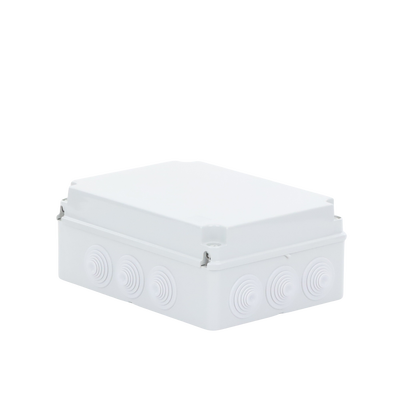 Caja Estanca de PVC Para Derivación y Conexión, 12 Entradas, Tapa Atornillada, 300x220x120 mm (Área interna), Uso Exterior IP55, Material que no Propaga el Fuego y Libre de Hálogenos