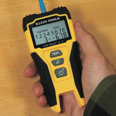 Tester de Cable LAN Scout™ Jr. 2/ Para: Prueba aprobada/ Error de Cableado/ Falla de Circuito Abierto o Cortocircuito/ Par Dividido/ Blindaje.