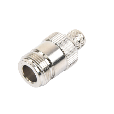 Conector N Hembra Inverso de Anillo Plegable para Cables 9913, RG-8/U, LMR-400, Grupo I, Níquel/ Oro/ Teflón.