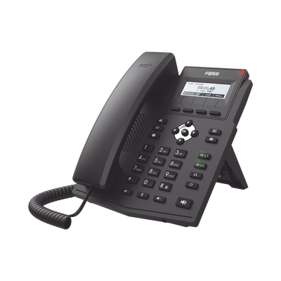 Teléfono IP / 2 Líneas SIP / Pantalla LCD 128x48 / Audio HD G.722 y Opus / Conferencia 3 Vías / PoE 802.3af / OpenVPN / Soporte EHS