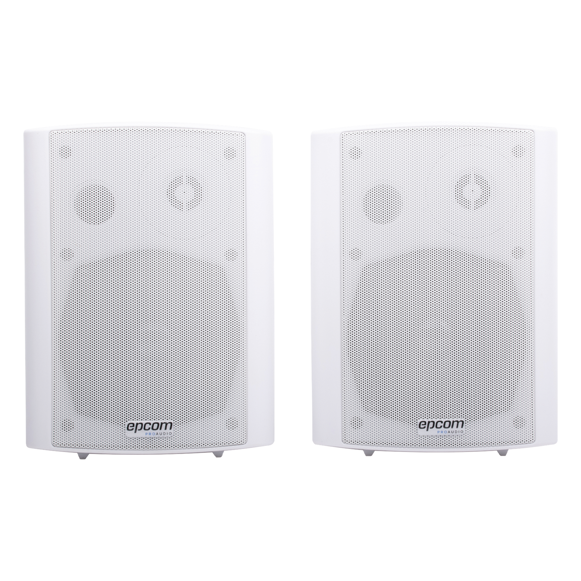 Altavoces Amplificada de Montaje en Pared 5"+1.5" | RMS 20W@8ohms y Pasivo 20W | Material ABS | Reja Metálica | Bracket de Metal | Color Blanco — EPCOM PROAUDIO · SKU SF-775AW