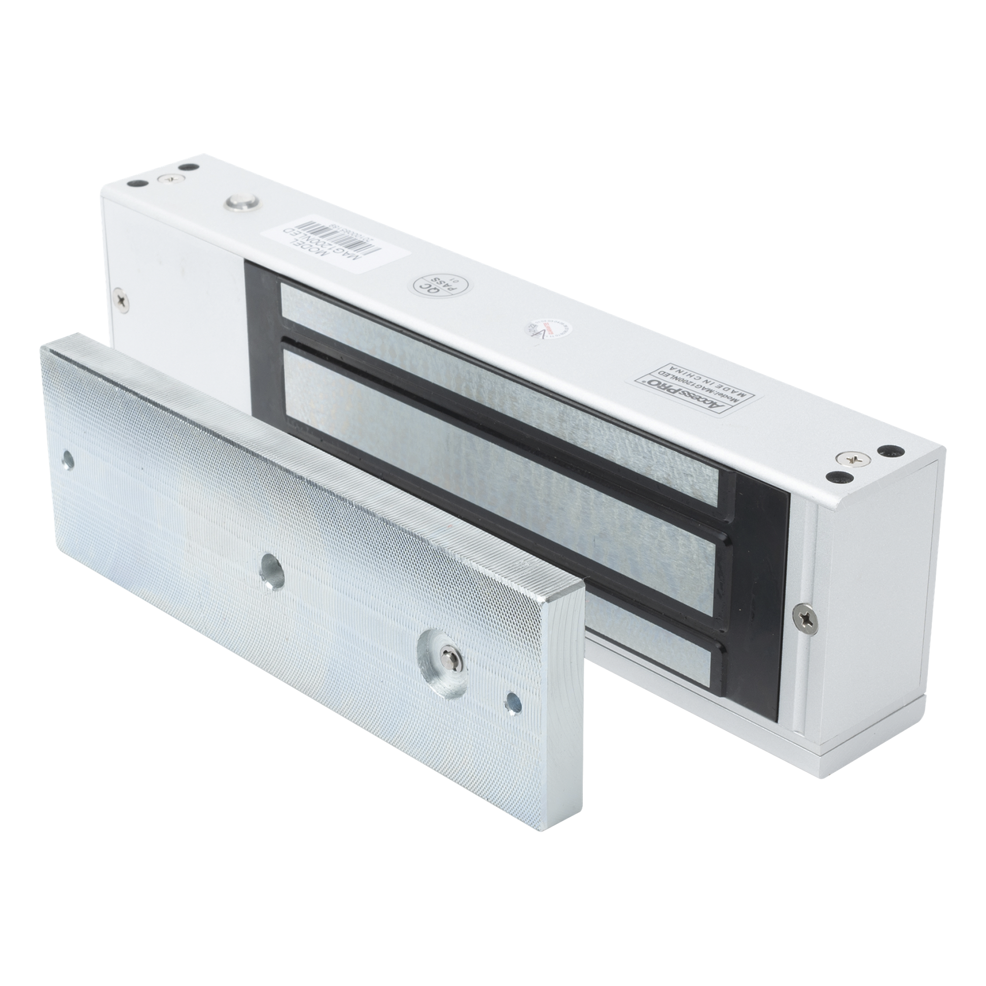 Chapa magnética de 1200 lbs / Sensor de la placa / Uso en Interior/ LED indicador ultrabrillante — ACCESSPRO · SKU MAG1200NLED