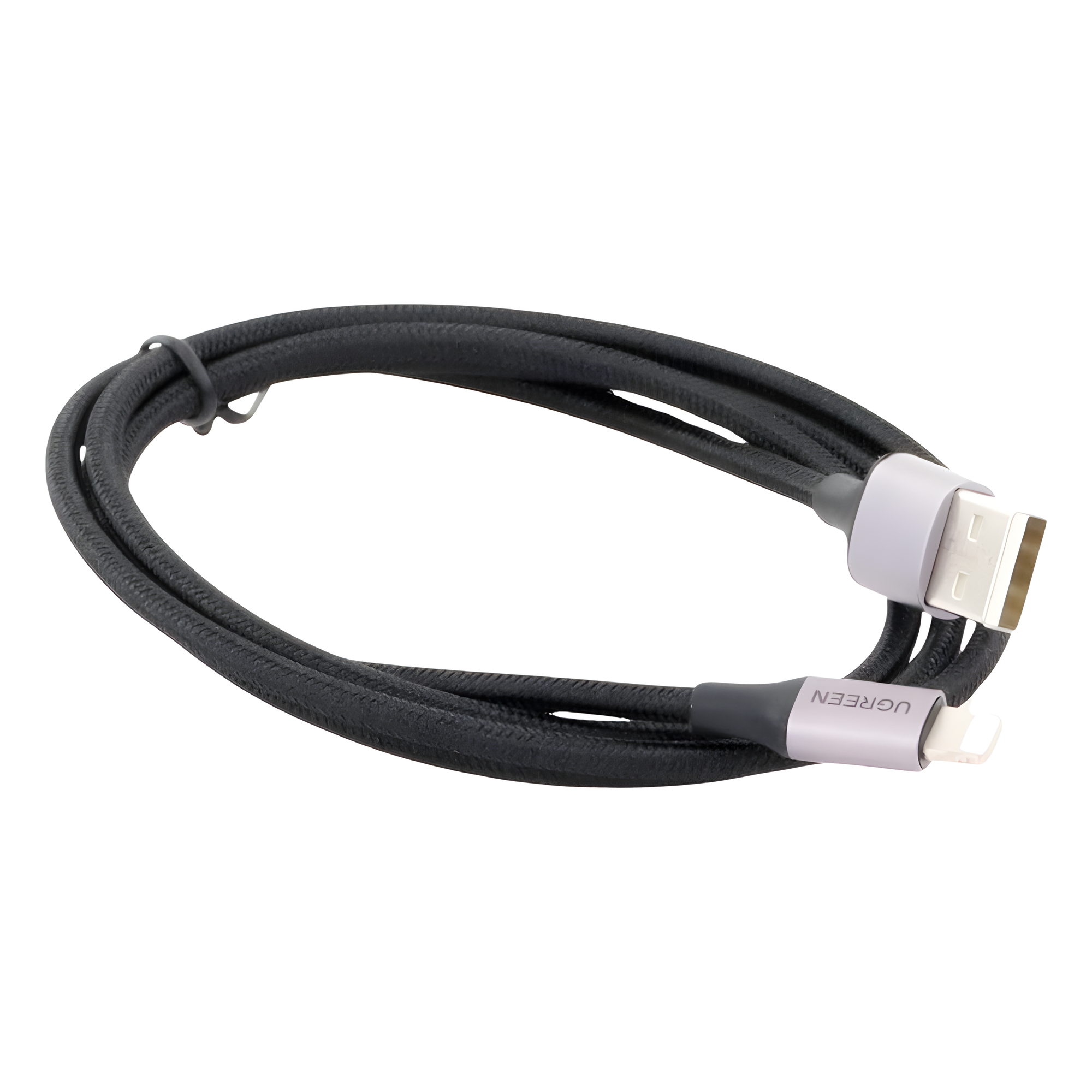 Cable USB-A a Lightning | 1 Metro (3.28 Pies) | Certificado MFi | Carga Rápida 5V/2.4 A | 480 Mbps | Conector C94 | Adecuado para iPhone, iPad y iPod | Protección Integrada | Caja de Aluminio | Nylon Trenzado | Color Negro