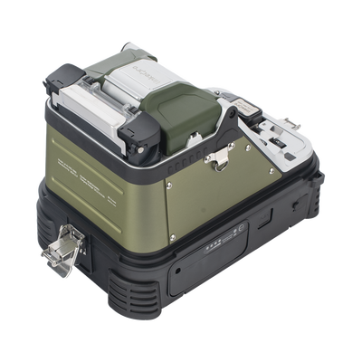 Fusionadora de Fibra Óptica Multimodo y Monomodo / 6 Motores / Alineación por Núcleo / OPM + VFL / Cleaver Eléctrico de un Solo Paso / Capacitación Remota Gratuita