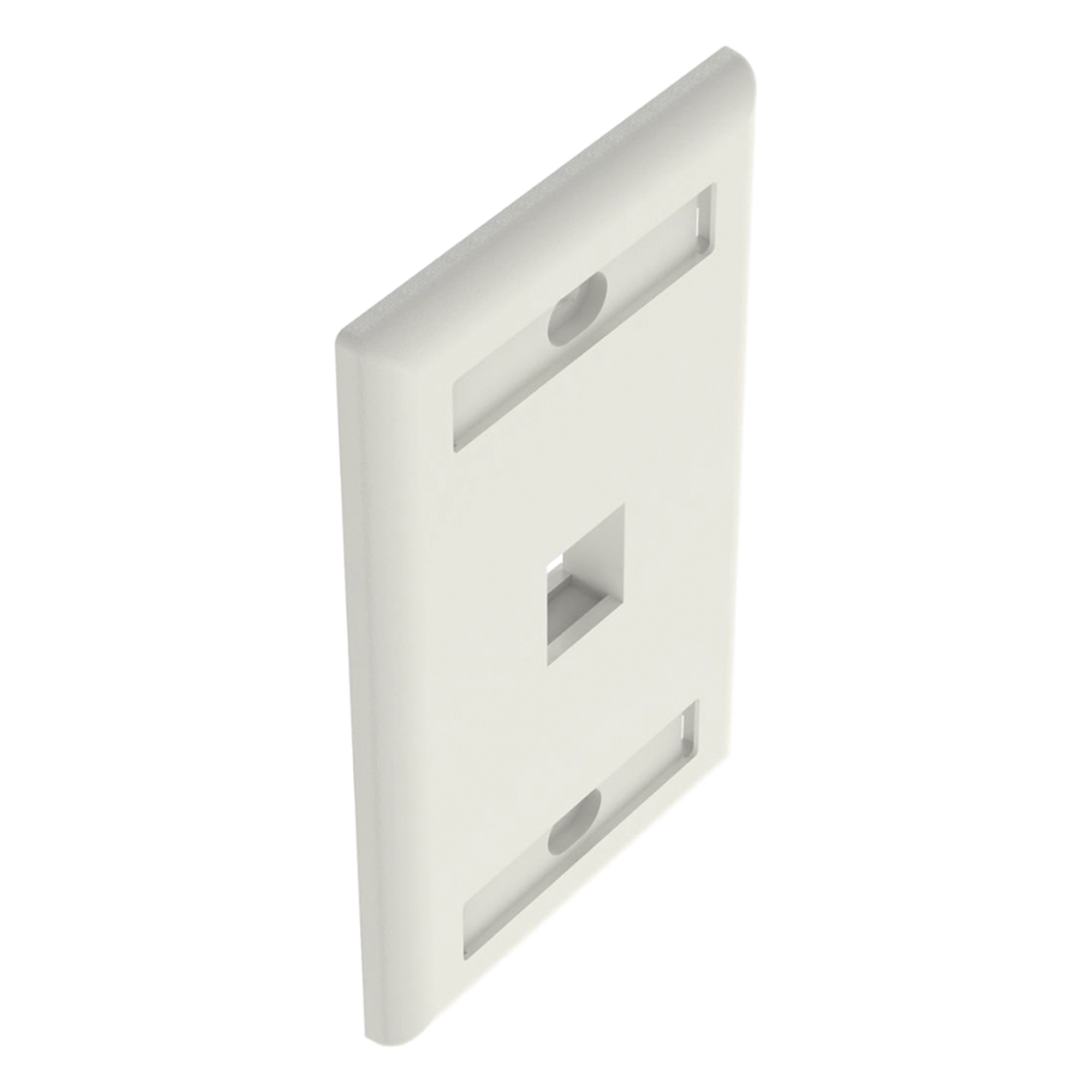 Placa de Pared Vertical, Salida Para 1 Puerto Keystone, Con Espacios Para Etiquetas, Color Blanco Mate