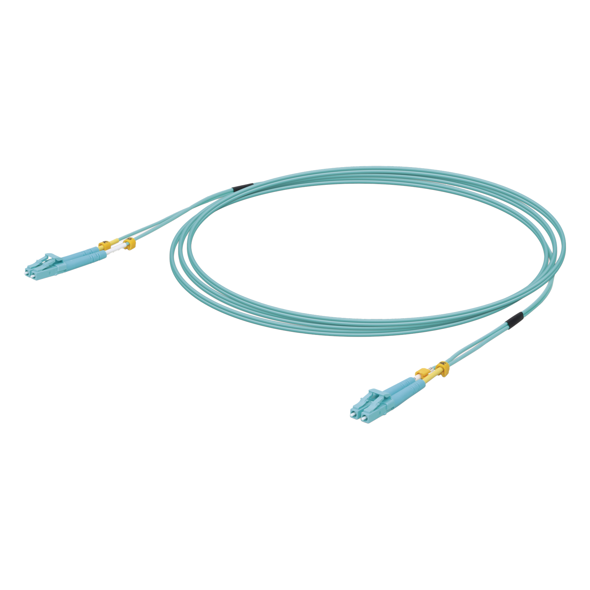 Jumper de Fibra Óptica Multimodo LC-LC Duplex 10 G, 50/125 OM3, Color Aqua, 3 Metros (9.84 Pies) — UBIQUITI · SKU UACC-OFC-MM-3M