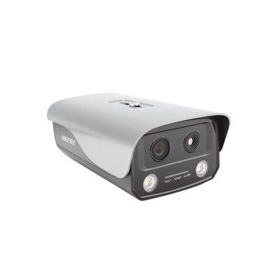 (HikFire) Cámara IP de Detección Térmica de Incendios / Detección de Llamas y Temperaturas Anormales / 4 Megapíxel (Lente Óptico) + 1 Megapíxel (Lente Térmico) / Compatible con Hik-Connect