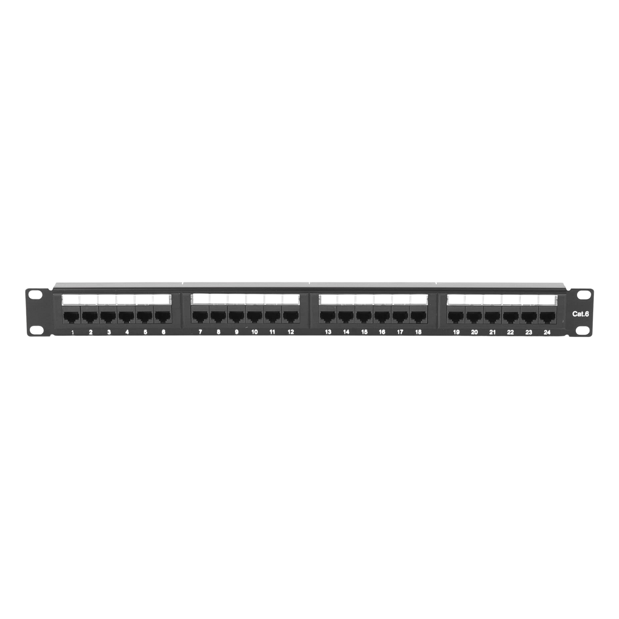 Panel de Parcheo de Impacto (110) UTP de 24 Puertos Cat6, 19 Pulgadas (48.26 cm), con Barra para Organizar Cable