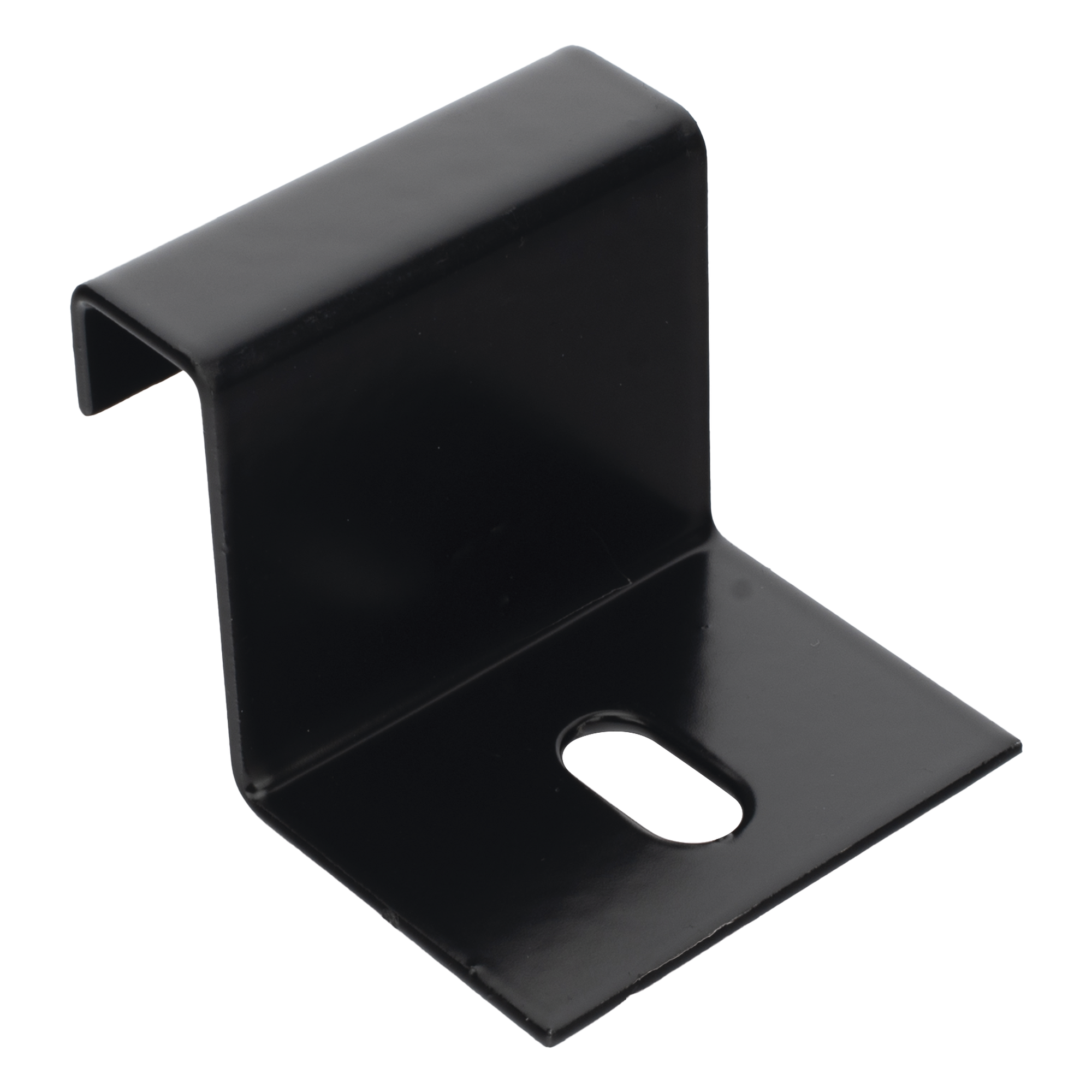 Grapa de Fijación para Escalera Tubular de 1.5" de Peralte y 12" de Ancho, Acabado con Pintura Epóxica Color Negro, Ideal para la Sujeción Segura de la Escalera Tubular a la Estructura — CHAROFIL · SKU CH-GFTB-EP