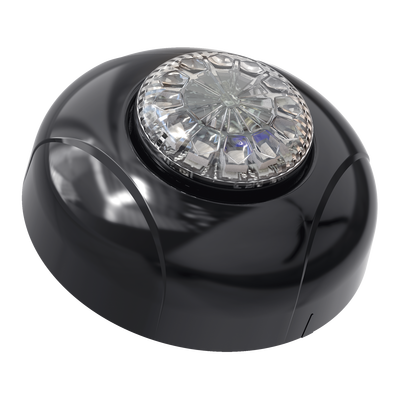 Estrobo Oculto de 12 LED, Rojo/Azul, Lente Transparente, Bisel Negro