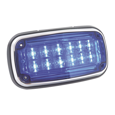 Luz de advertencia 8 X 4", Color Azul, IP67, SAE, Ideal para Ambulancias