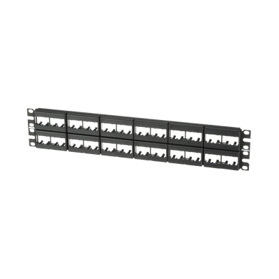 Panel de Parcheo Modular Mini-Com (Sin Conectores), Plano, Sin Blindaje, de 48 Puertos, 2 UR
