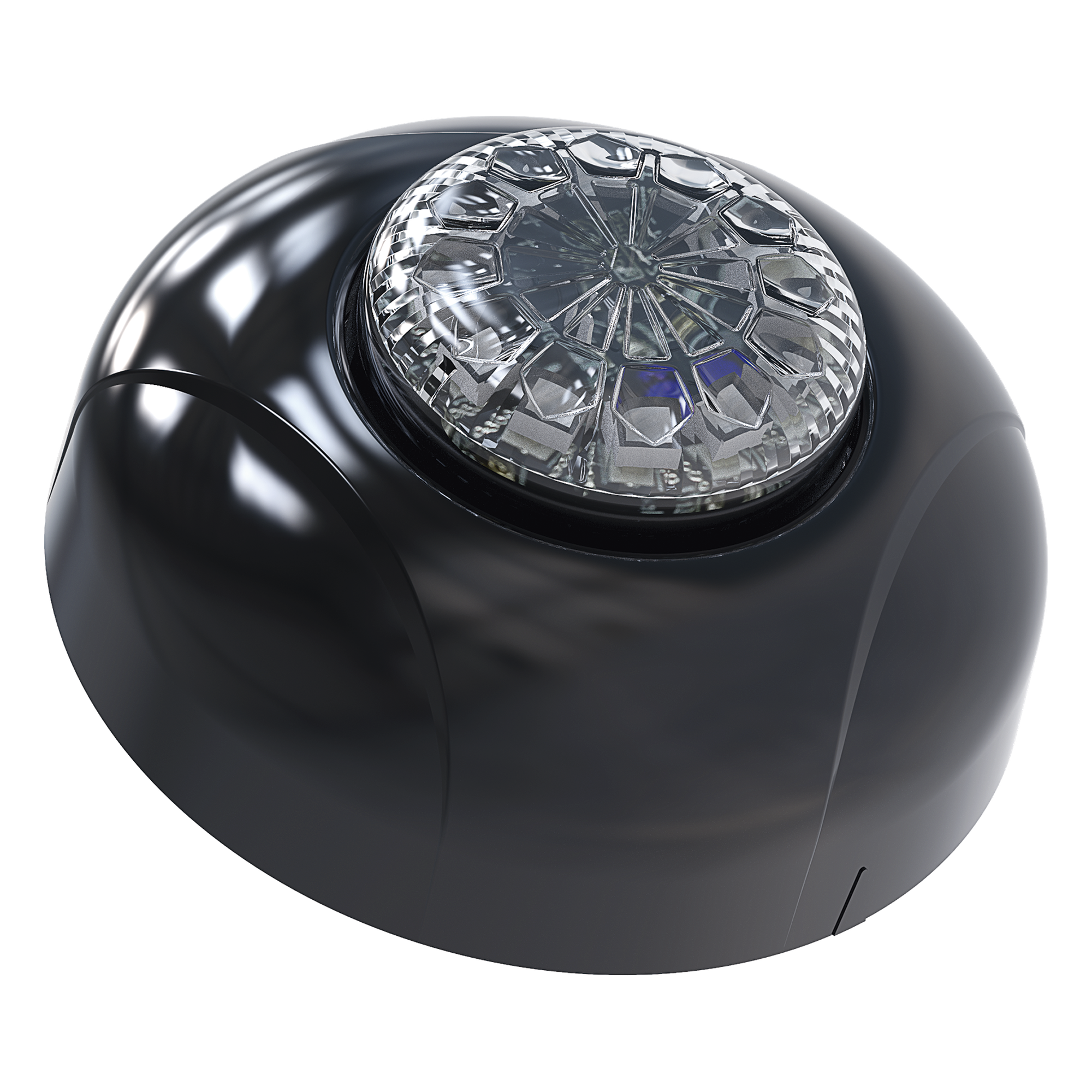 Estrobo Oculto de 12 LED, Rojo/Azul, Lente Transparente, Bisel Negro — SIGNALPRO · SKU SPF12RB