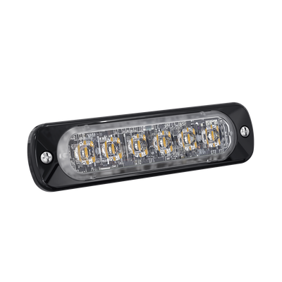 Luz Auxiliar de 6 LED, Rojo, Lente Transparente, SAE