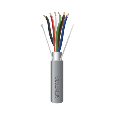 Bobina de 305 Metros (1000 Pies) de Cable 6 x 22 AWG / Blindado / Plenum de Color Gris / Aplicaciones de Audio, Seguridad y Control