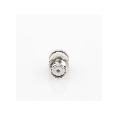 Conector Mini-UHF Hembra en Línea, de Anillo Plegable para Cable Coaxial RG-8/X, 9258, LMR-240, Níquel/ Plata/ Teflón.