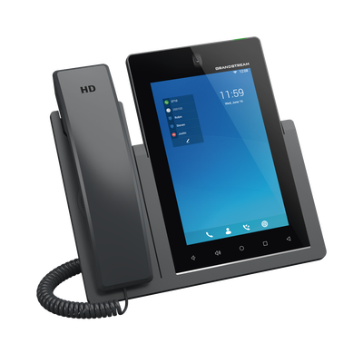 Teléfono IP Android 11, 16 líneas SIP con 16 cuentas, pantalla táctil 7", puertos Gigabit, Wi-Fi, Bluetooth, PoE, codec Opus, IPV4/IPV6 con gestión en la nube GDMS
