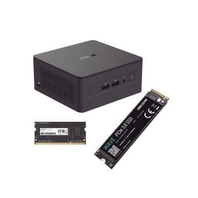 Kit / Mini PC NUC Barebone / Core i5 -1340P (13 Gen) / WiFi 6 y 2.5 GbE / Bluetooth / 16 GB RAM / 512 GB SSD / Sin S.O. / 4 Monitores / Incluye Fuente — ASUS · SKU NUCASI513I16G512G