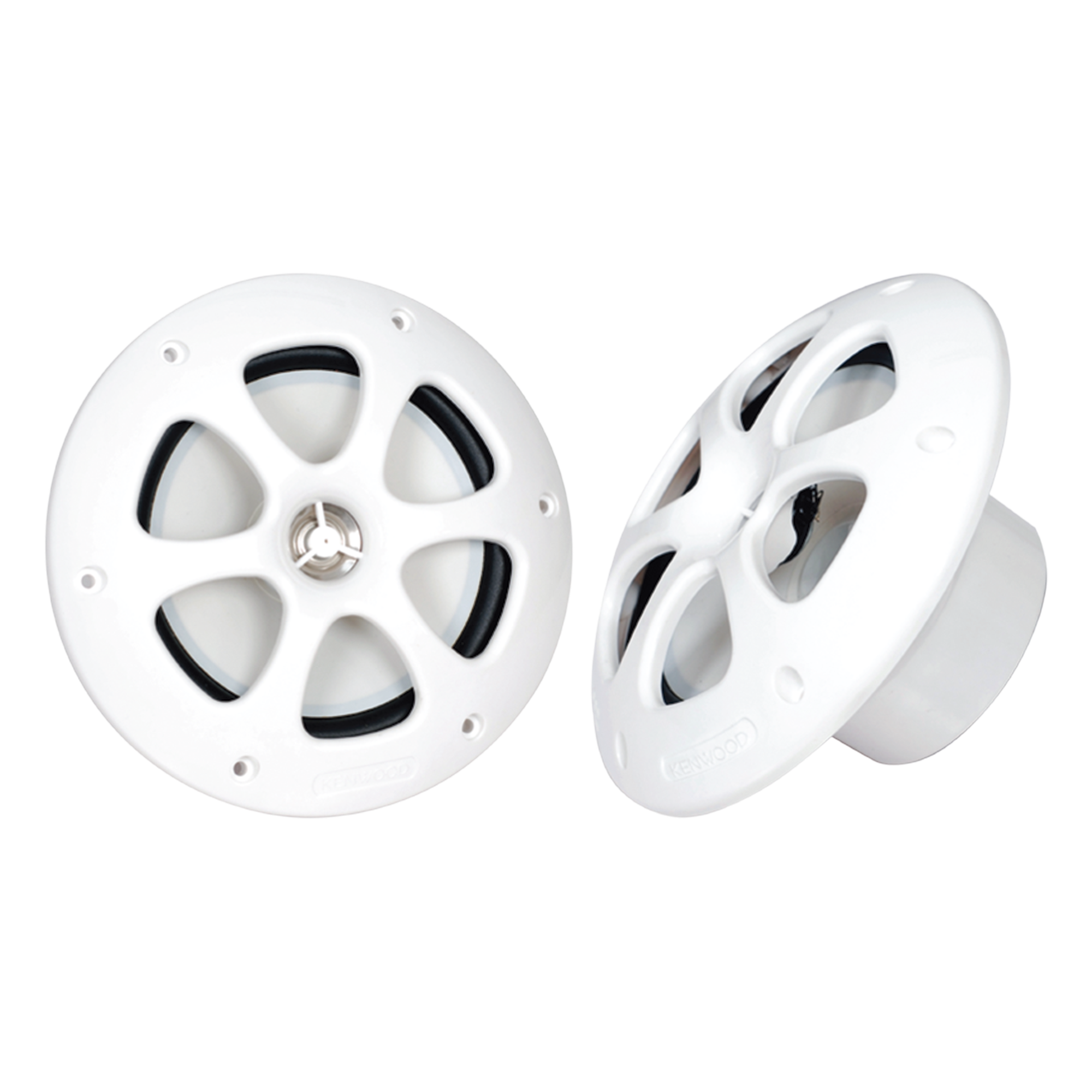 Par de altavoces fabricado en grado marinos en color blanco de 6.5" de 100 W de entrada máxima — JVC KENWOOD · SKU KFC-1613MRW