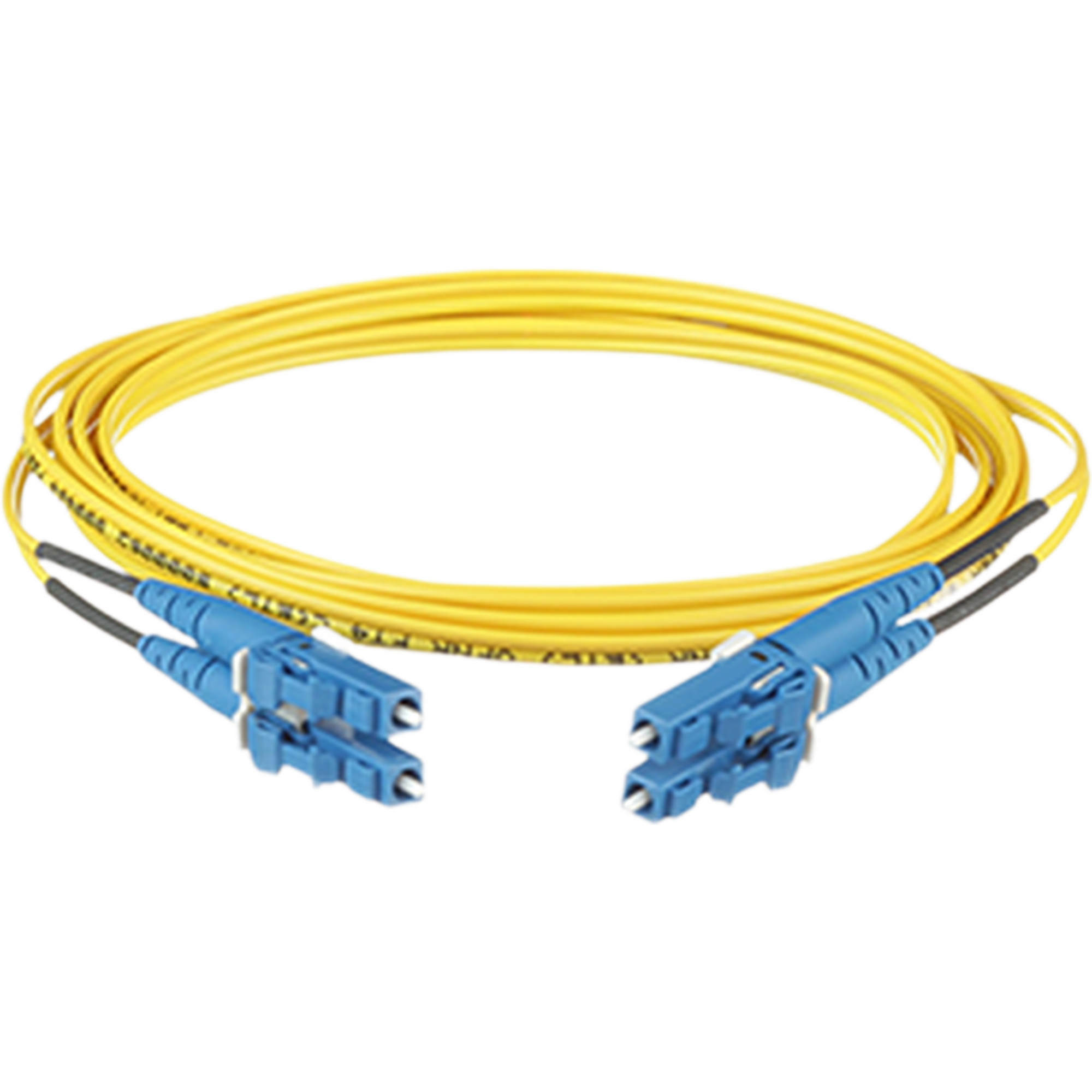 Jumper de Fibra Optica Monomodo 9/125 OS2, LC-LC Duplex, OFNR (Riser), Color Amarillo, 1 Metro (3.28 Pies)