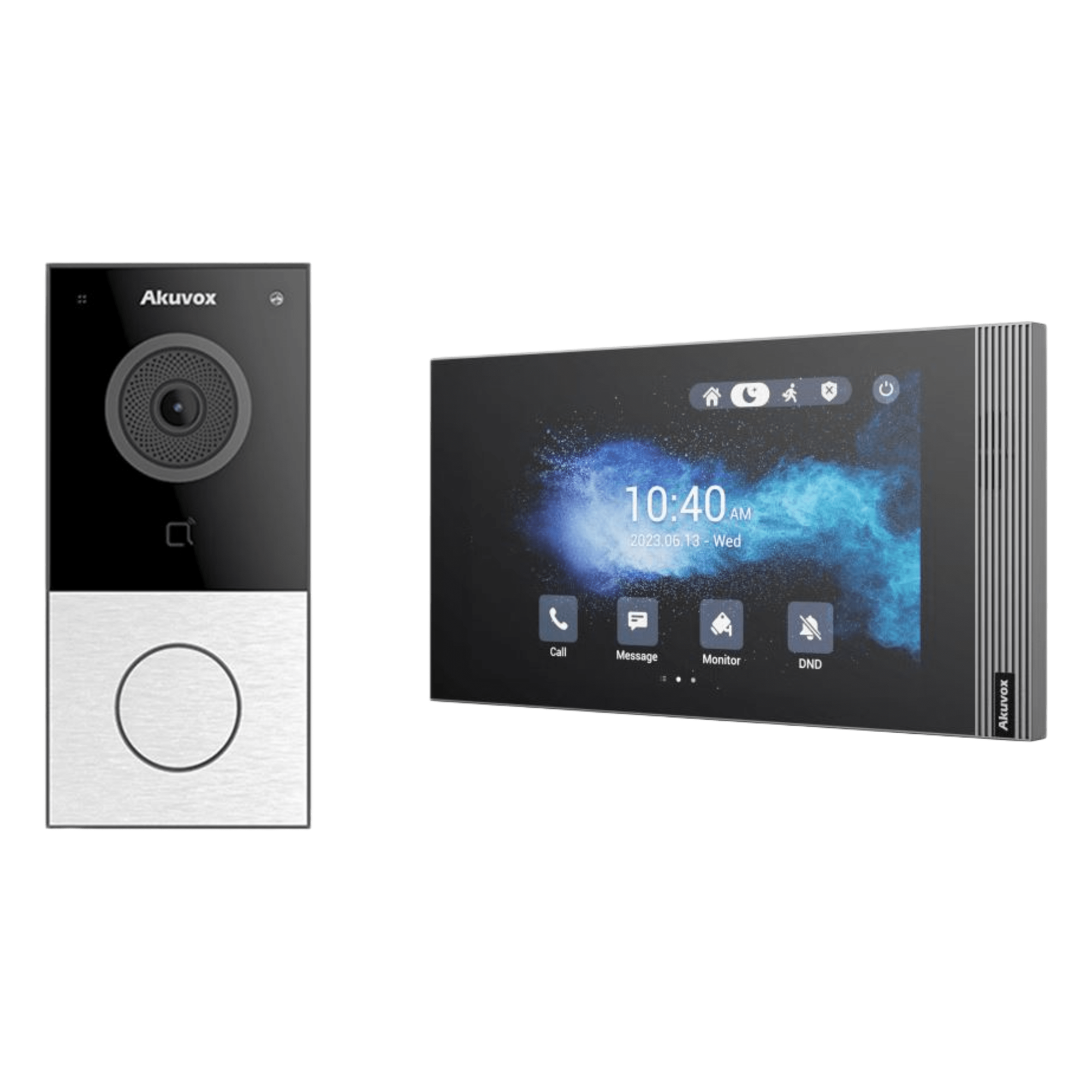 Kit Akuvox WIFI E12W + S562W / 100% en la Nube / POE / Bluetooth / NFC / Lector de Tarjetas MIFARE / ONVIF / IP65 / Cámara 2 MP / Botón con Iluminación / Control de 1 Puerta / Entradas de Alarma — AKUVOX · SKU KITAKUVOXWIFI/V2