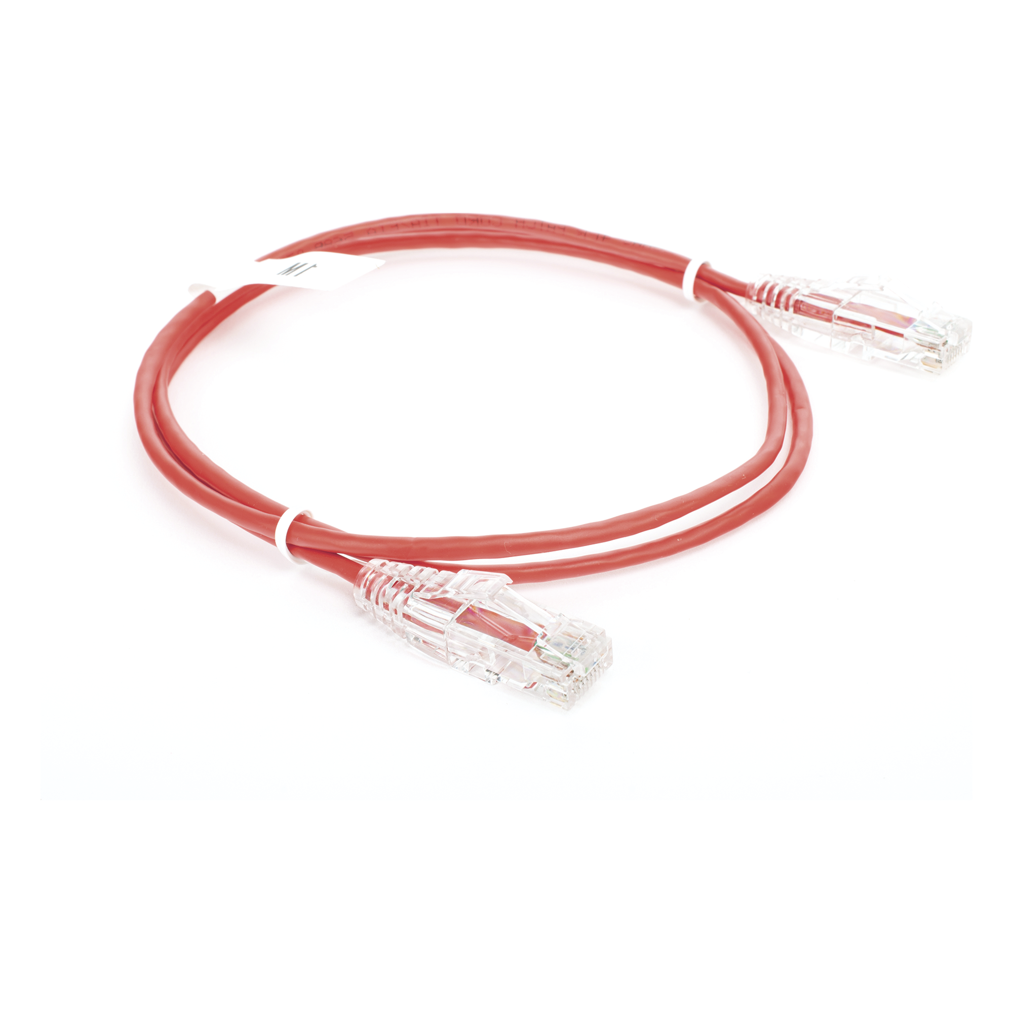 Cable de Parcheo Slim UTP Cat6 - 1 Metro (3.28 Pies), Rojo, Diámetro Reducido (28 AWG)