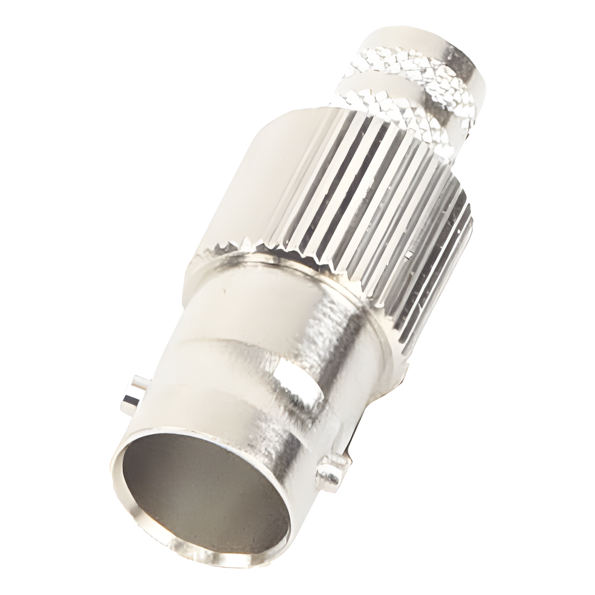 Conector BNC Hembra de 75 Ohm, Anillo Plegable para Cable RG-6/U, Níquel/ Oro/ Teflón.