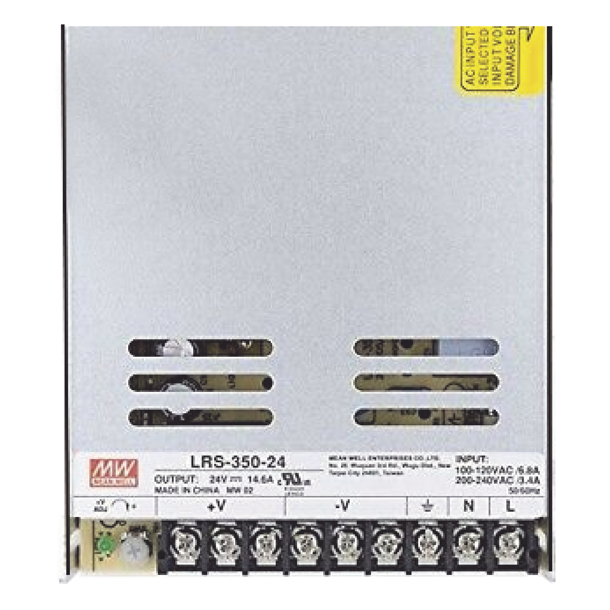 Fuente de Poder Industrial Conmutada 350W de Potencia, 24Vcc, 14.6A