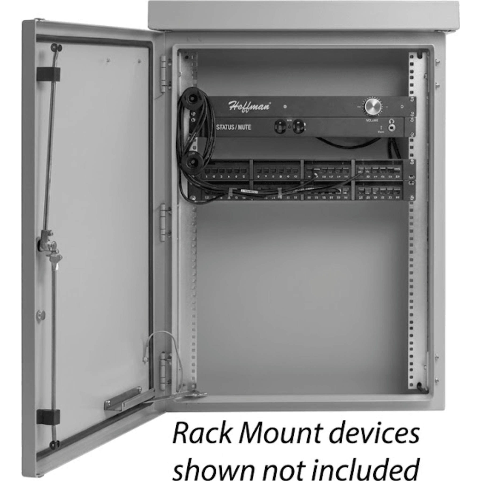 Gabinete Para Exterior OSP ComLine de 18 UR, 600 mm de Ancho, 500 mm de Profundidad De Aluminio, Color Gris Claro Con Protección NEMA 4/12/4X/3/3R; IP66