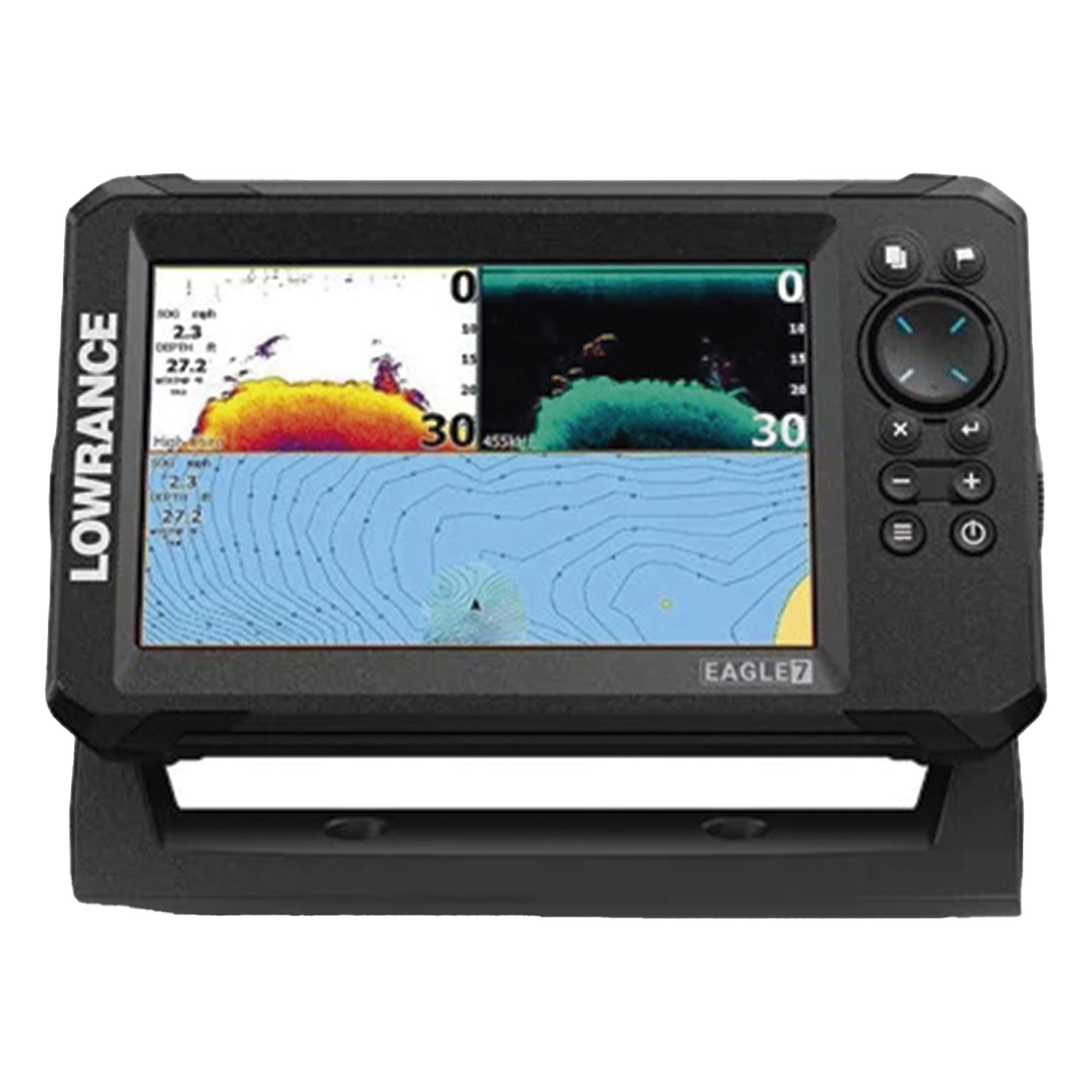 Eagle-7 ecosonda en pantalla horizontal IPS de 7 pulgadas, incluye transductor skimmer 50/200 kHz — LOWRANCE · SKU 000-16311-001