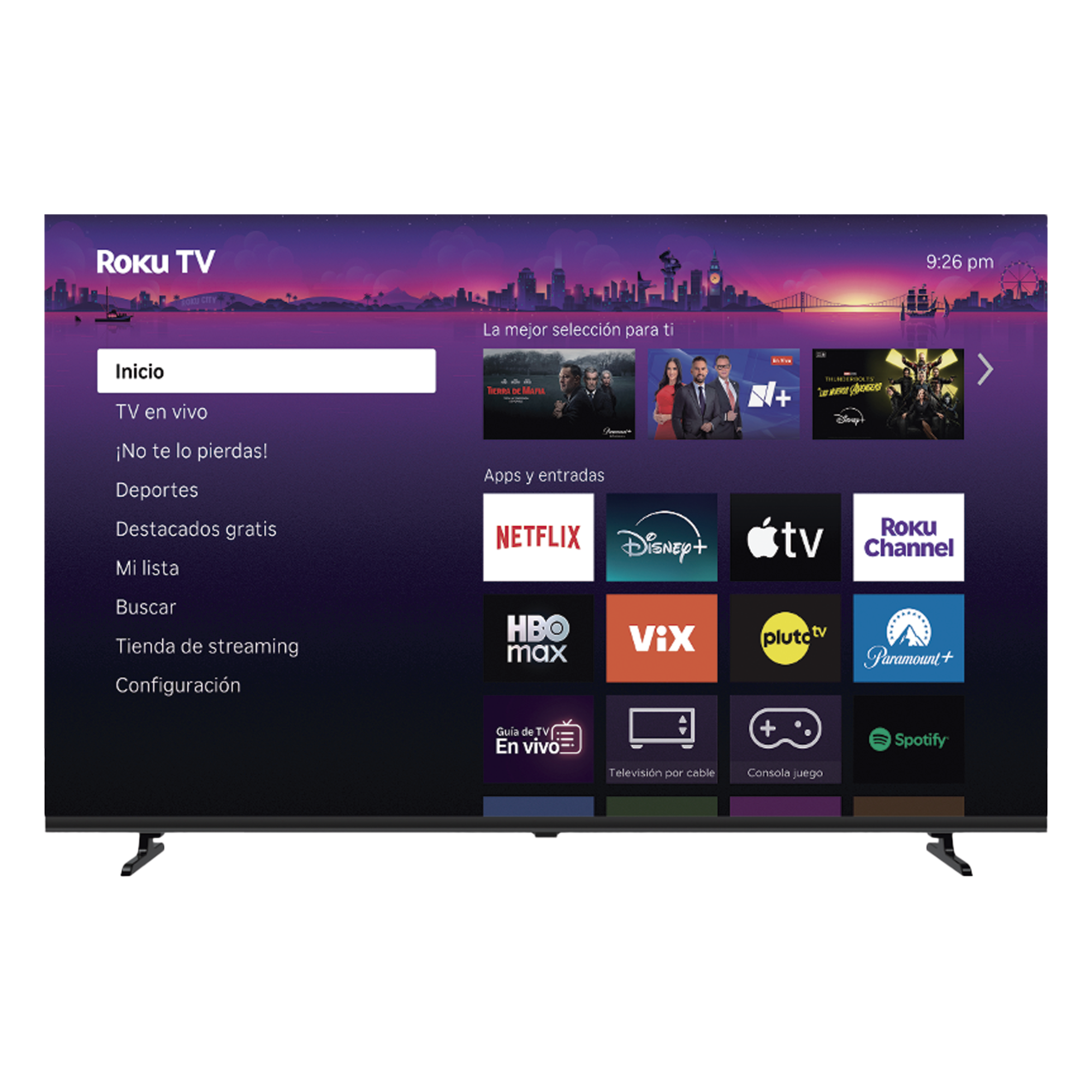 SmartTV QLED 58 Pulgadas / 4K UHD / ROKU TV / Contraste 5000:1 / 1.07 Mil Millones de Colores / Dolby Audio / WiFi Integrado / VESA 200x200 mm — HORION · SKU R58XUQ-L1
