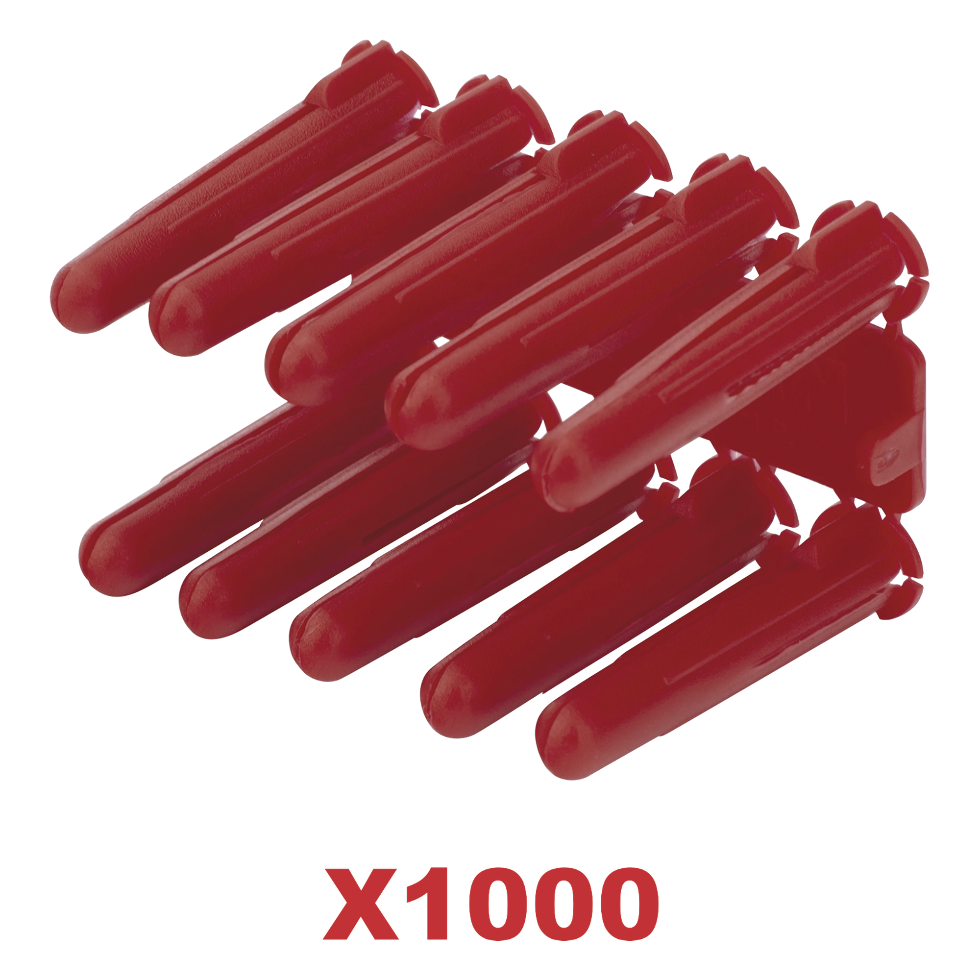 Taquete de 1/4  plástico paquete de 1000 piezas para fijar objetos con tornillo en muros y techos de concreto o superficies sólidas, compatible con tornillo TH10X de 10 x 1 1/2"  (1103-14000)  — THORSMAN · SKU TP-2X-1000