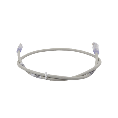 Cable de Parcheo TX6, UTP Cat6, 24 AWG, CM, Color Gris, 0.91 Metros (3 Pies)