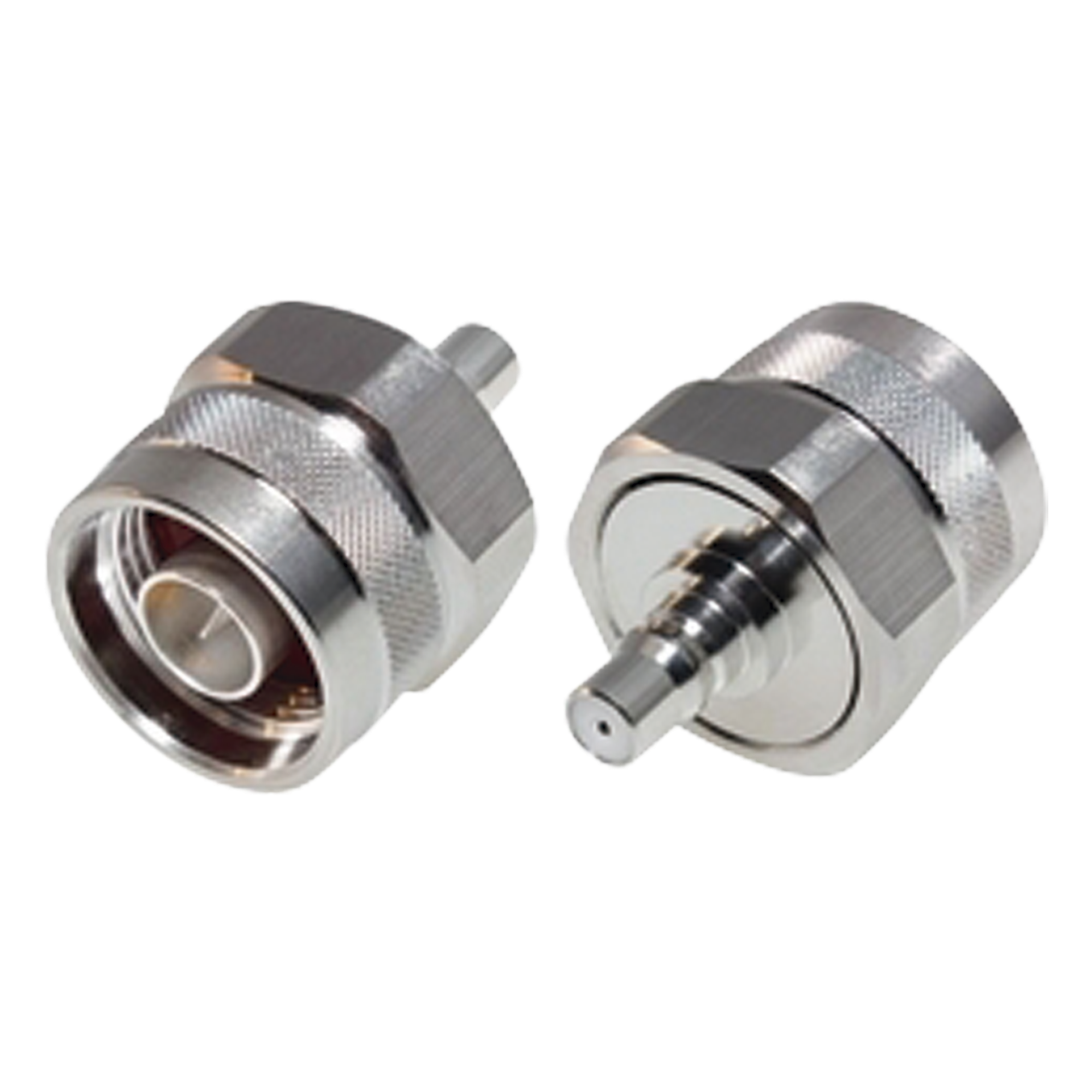 Adaptador de Bajo PIM, Interserie de Conector N Macho a QMA (Quick Mate) Hembra, Bronce Blanco/ Oro/ Teflón. — RF INDUSTRIES,LTD · SKU RQA-5478