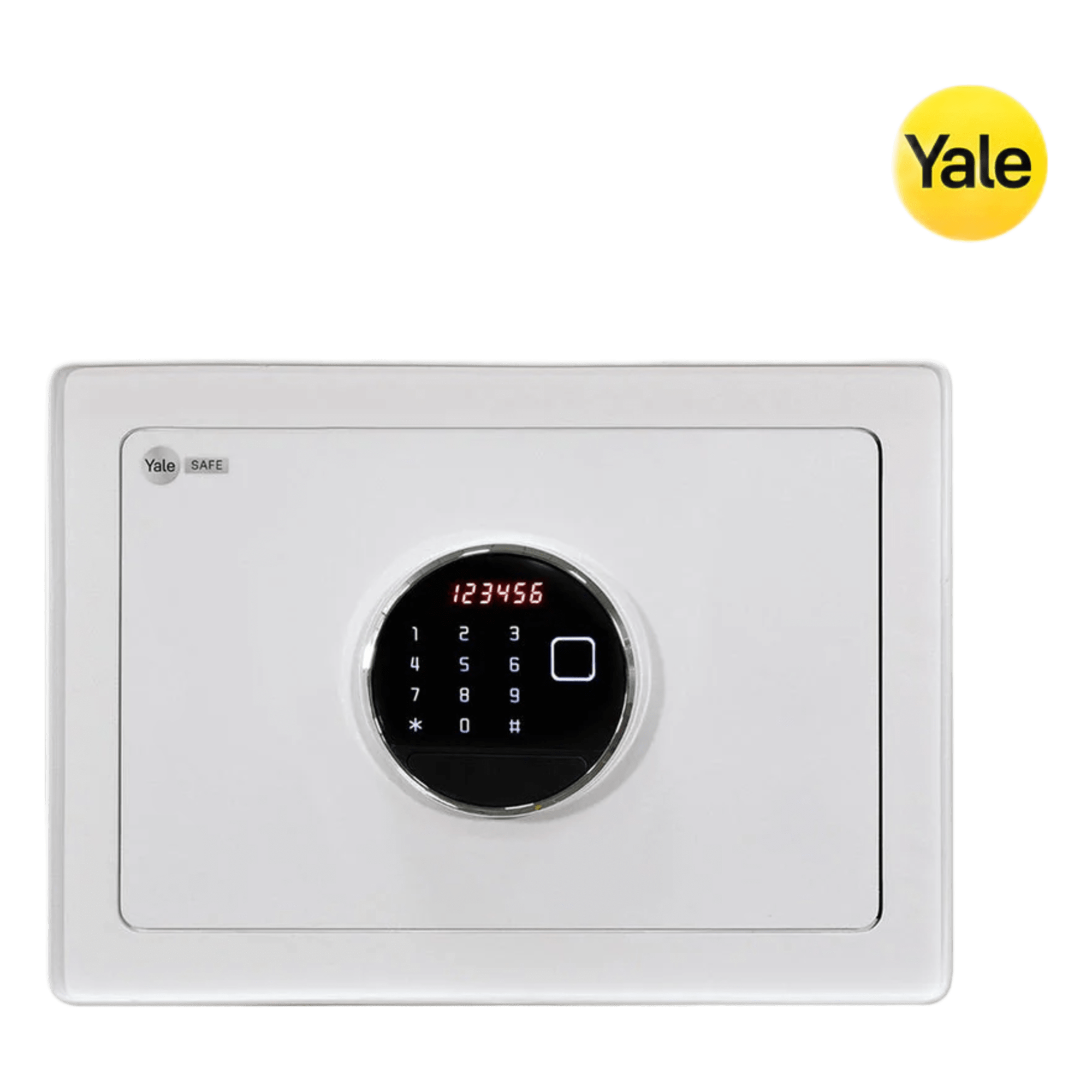 Caja Fuerte Hércules / Apertura Huella Dactilar, Código y Llave de Emergencia / Puerta de Acero 4 mm / 2 Bulones de Acero 20 mm / Pantalla LCD / Alarma de Contraseña Incorrecta / Luz Interna / Estante Desmontable / Incluye Accesorios — YALE-ASSA ABLOY · SKU MX86942
