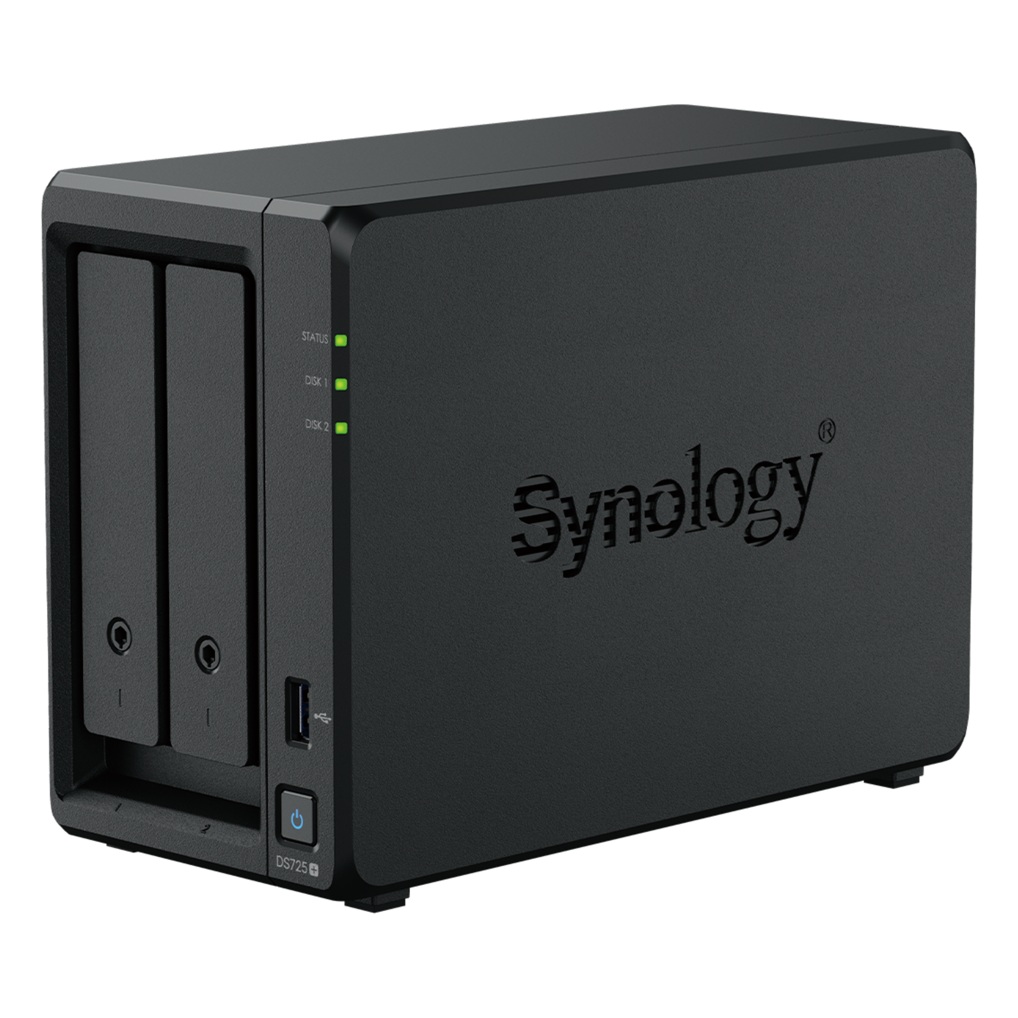 NAS Synology DiskStation DS725+ | 2 Bahías | Expandible hasta 7 Unidades | 2 Ranuras M.2 NVMe | Puerto 2.5GbE | Rendimiento 276 MB/s Lectura y 224 MB/s Escritura | Compatible con Unidad de Expansión DX525. — SYNOLOGY · SKU DS725+