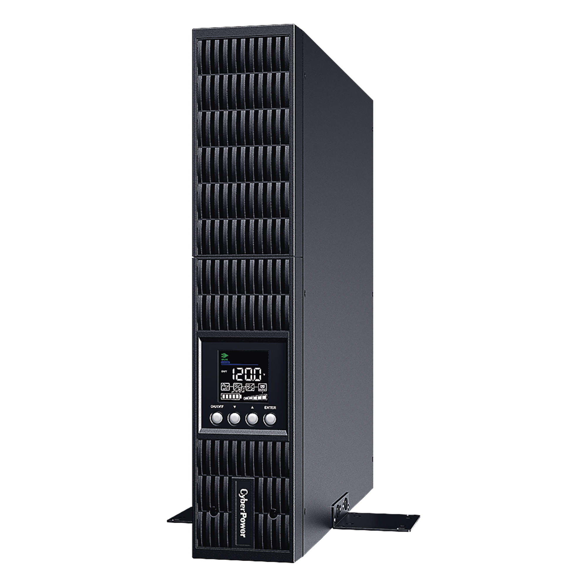UPS Online Doble Conversión / 2000 VA / 1800 W / 120 Vca / 8 Tomas NEMA 5-20R / Rack o Torre 2 UR / Onda Senoidal Pura — CYBERPOWER · SKU OLS2000RT2UA