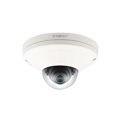 Cámara IP Mini Domo Exterior Antivandálico 2MP / Lente 2.8mm / WDR 150db / H.265 & WiseStream / Conteo de Personas / Video Analíticos Avanzados — HANWHA VISION · SKU XNV-6011